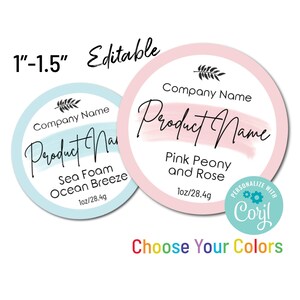 Mini 1&quot;-1.5&quot; Paint Swash Product Label Template. Choose Your Colors. Small Labels for Jars, Stickers, Tins. Edit Online. Download & Print.