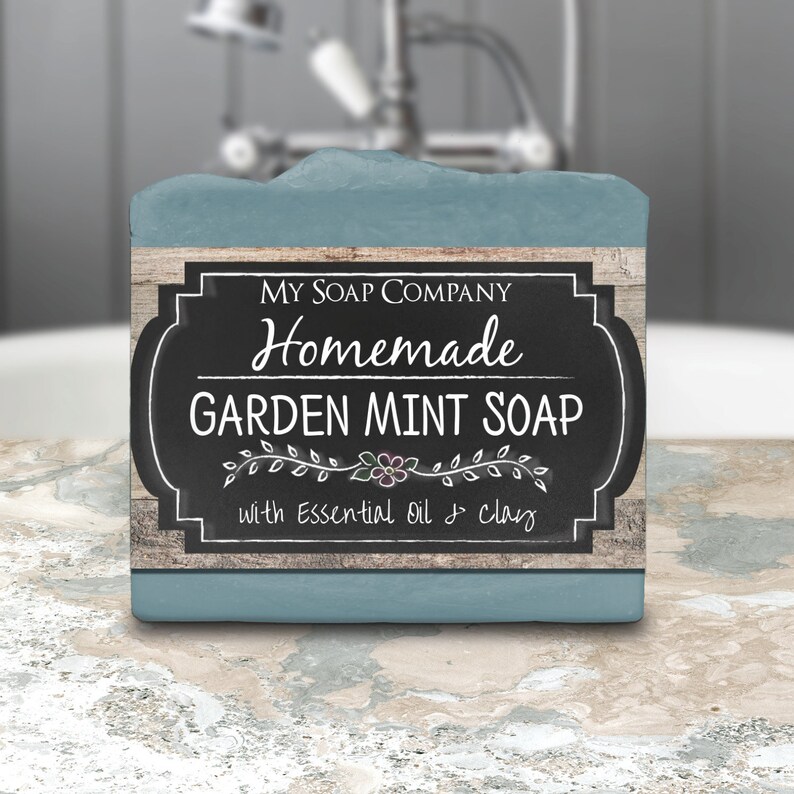 Chalkboard Farmhouse Soap Label. Editable Cigar Band Soap Etsy