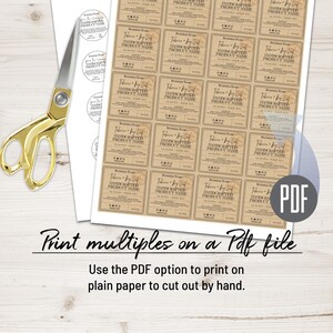 Round & Square Product Label Template, Custom Digital Ingredient ...