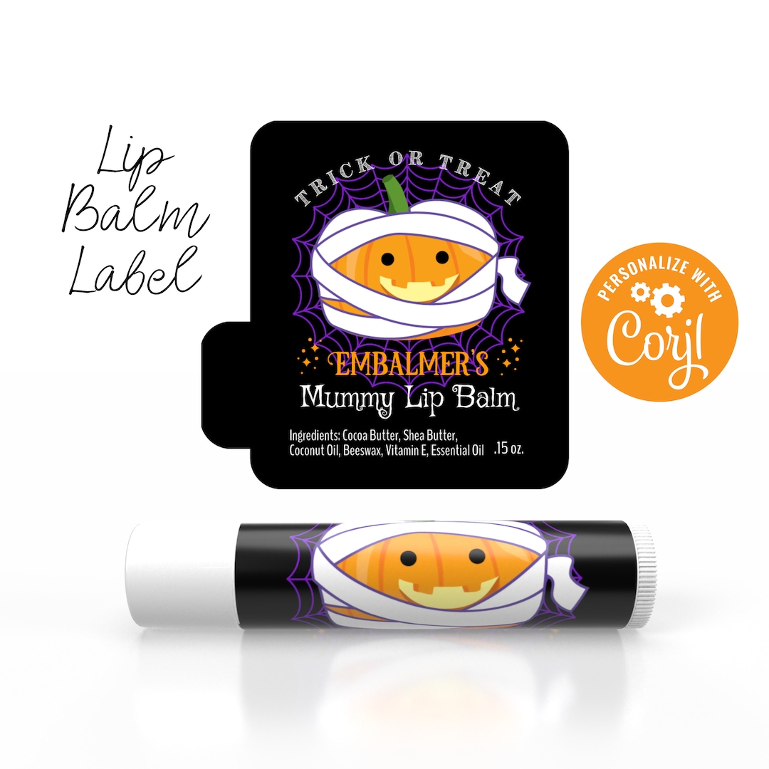 Halloween Lip Balm Label Template, Halloween Party Favor. Candy ...