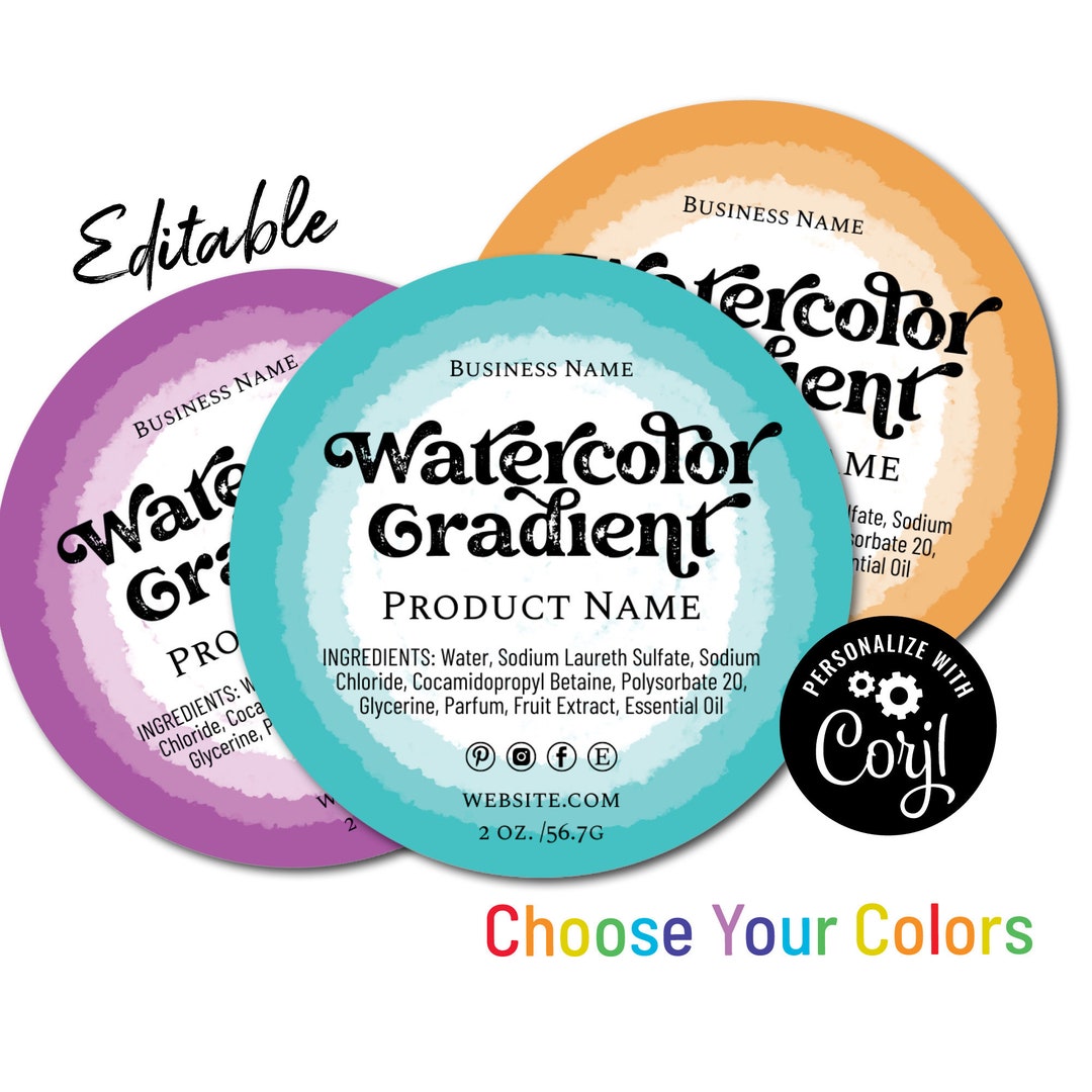 Editable Circle Label Template Custom Digital Product Sticker Template Editable Circle Label Template Custom Digital Product Sticker Template