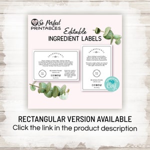 Ingredient Label Template, Custom Product Packaging Sticker. Personalize, Download & Print. Back Label for Jars, Candles, Food, Bakery. image 8