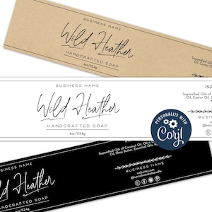 Elegant Soap Labels Template: Modern Wrap Around Design (Digital Download)