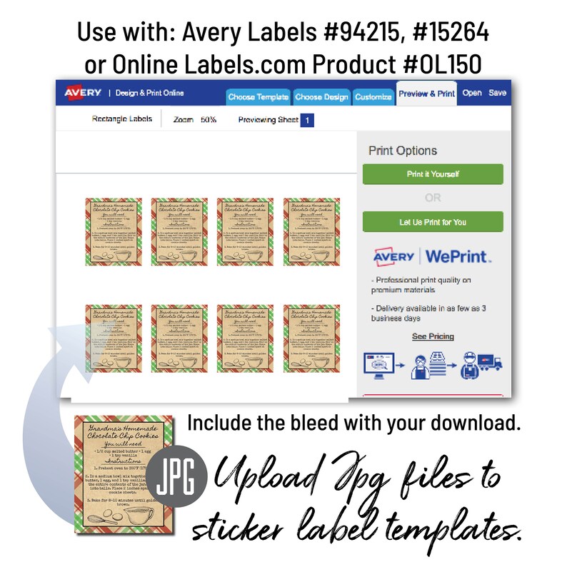 Mason Jar Cookie Mix Label Template. Editable Chocolate Chip Etsy