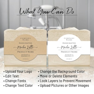 Wrap Around Labels for Soap, Candles, Jars, Bottles. Editable Template. Personalize Online, Download and Print. OL1103 Sticker. Soap Labels. image 3