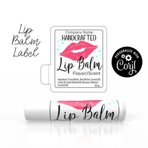 Editable Lip Balm Label Template - Pucker Up! DIY Lip Gloss Label. Personalize, Customize Online, Download & Print. Chapstick Label.