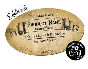 Antique Oval Labels for Jars, Bottles, Tins, Homemade Products, Canning Labels. Sticker Label Custom Template. Edit Online, Download Print.