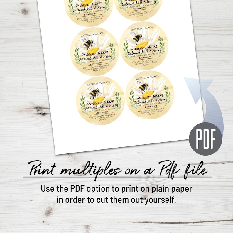 Bumblebee Round Label Template: Custom Product Packaging (digital Corjl ...