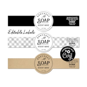 Wrap Around Labels for Soap, Candles, Jars, Bottles. Editable Template. Personalize Online, Download and Print. OL1103 Sticker. Soap Labels.