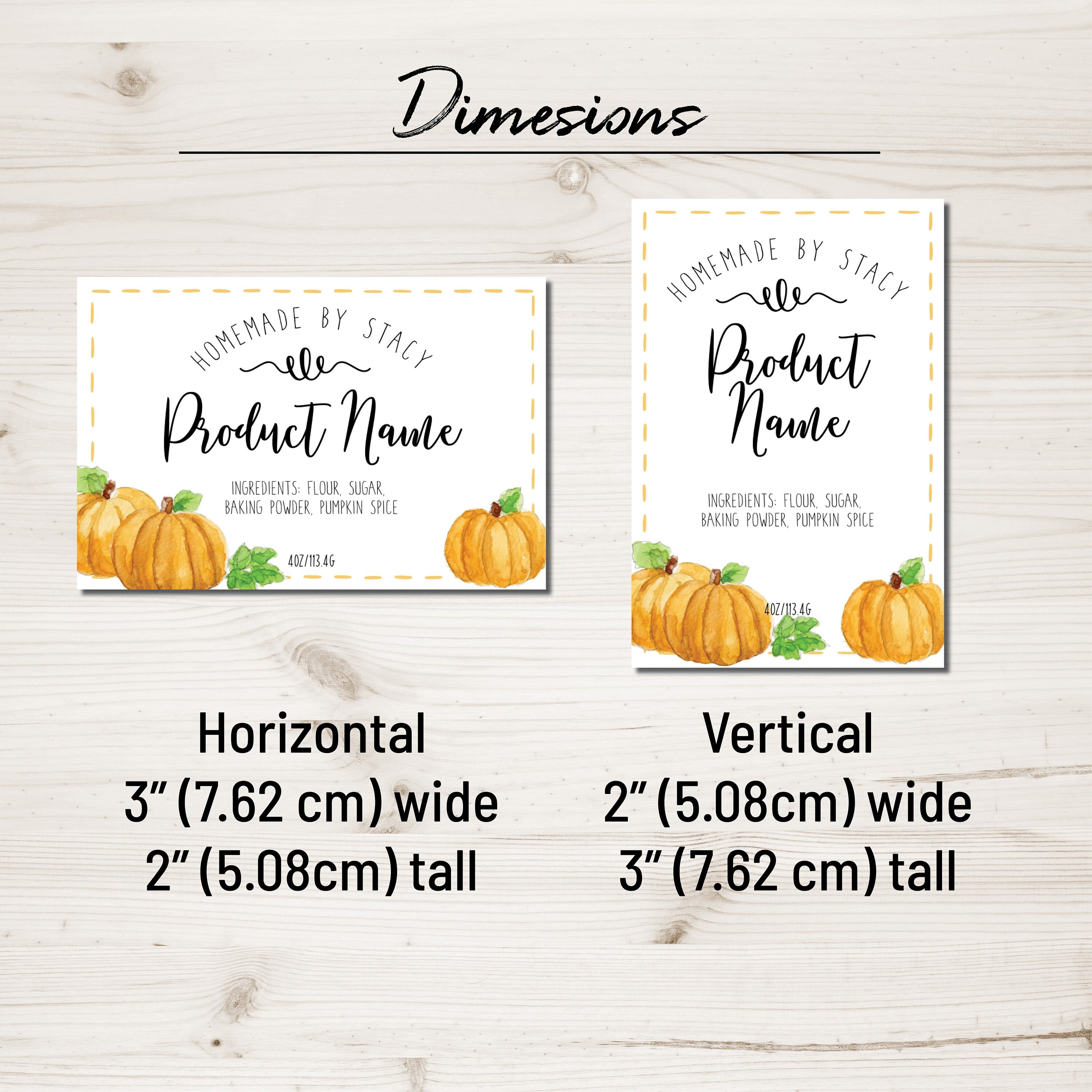 Pumpkin Label Editable Template. Customize w/ Corjl Online. Etsy