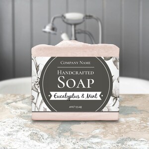 Soap Label - Etched Flowers Editable Soap Template. Cigar Band Soap Packaging. Wrap Around Labels. Personalize Online, Download & Print. image 2