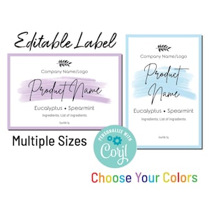 Labels for Handmade Items, Product Label Template, Painted Swash, Personalize Online, Download & Print. Labels for Jars, Bottles, Clothing.