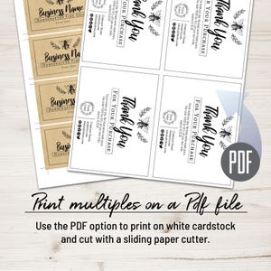 Thank You Order Insert Card and Business Card Template Set. Clean & Simple Kraft, Chalkboard Honey Bee Design. Edit Online, Download, Print. image 6