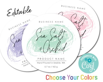 Editable Circle Label Template. Round Sticker Template. Customize Online, Download & Print. Spa or Cosmetic Labels for Jars, Bottles. DS01