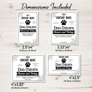 犬・猫用おやつラベルテンプレート、ペット用品のデジタルカスタムステッカー、カスタマイズ、ダウンロード＆印刷。瓶、袋、ポーチ用の包装ラベル 画像 4