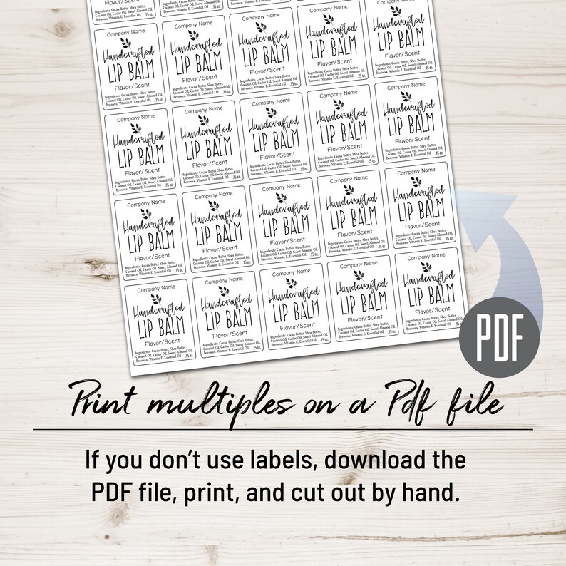 Editable Lip Balm Label Template Natural and Sophisticated. Etsy Canada