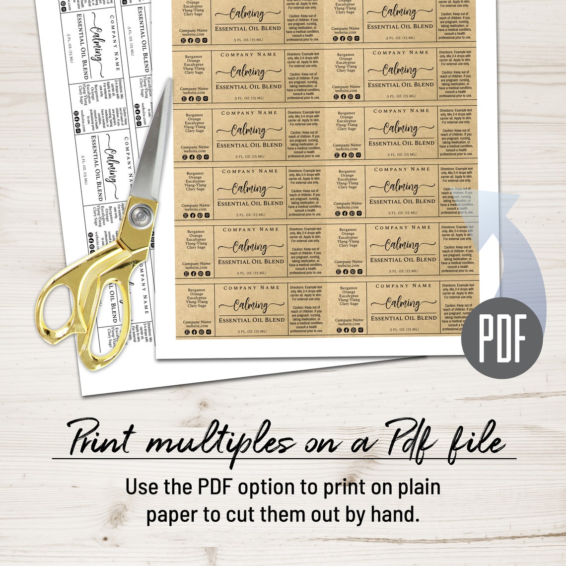 Essential Oil Bottle Label Template Simply Natural. 10ml 15 - Etsy