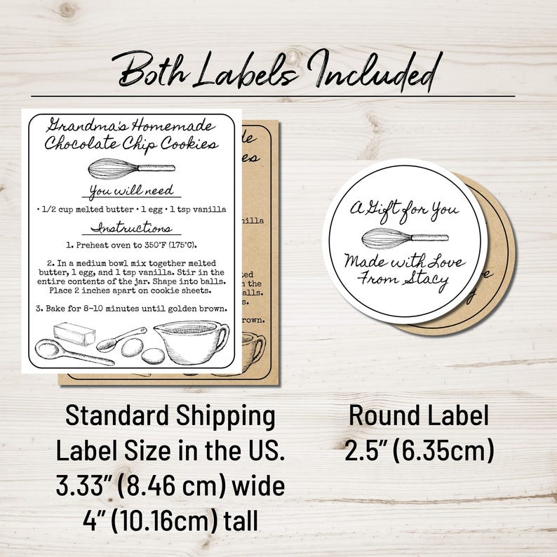 Mason Jar Cookie Mix Label. Editable Chocolate Chip Cookie, Brownie, Christmas Cookie Mason Jar Label. Customize Online, Download & Print. image 2