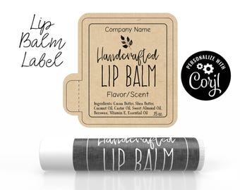 Editable Lip Balm Label Template - Natural and Sophisticated. Personalize, Customize Online, Download & Print. Lip Gloss, Chapstick Label.
