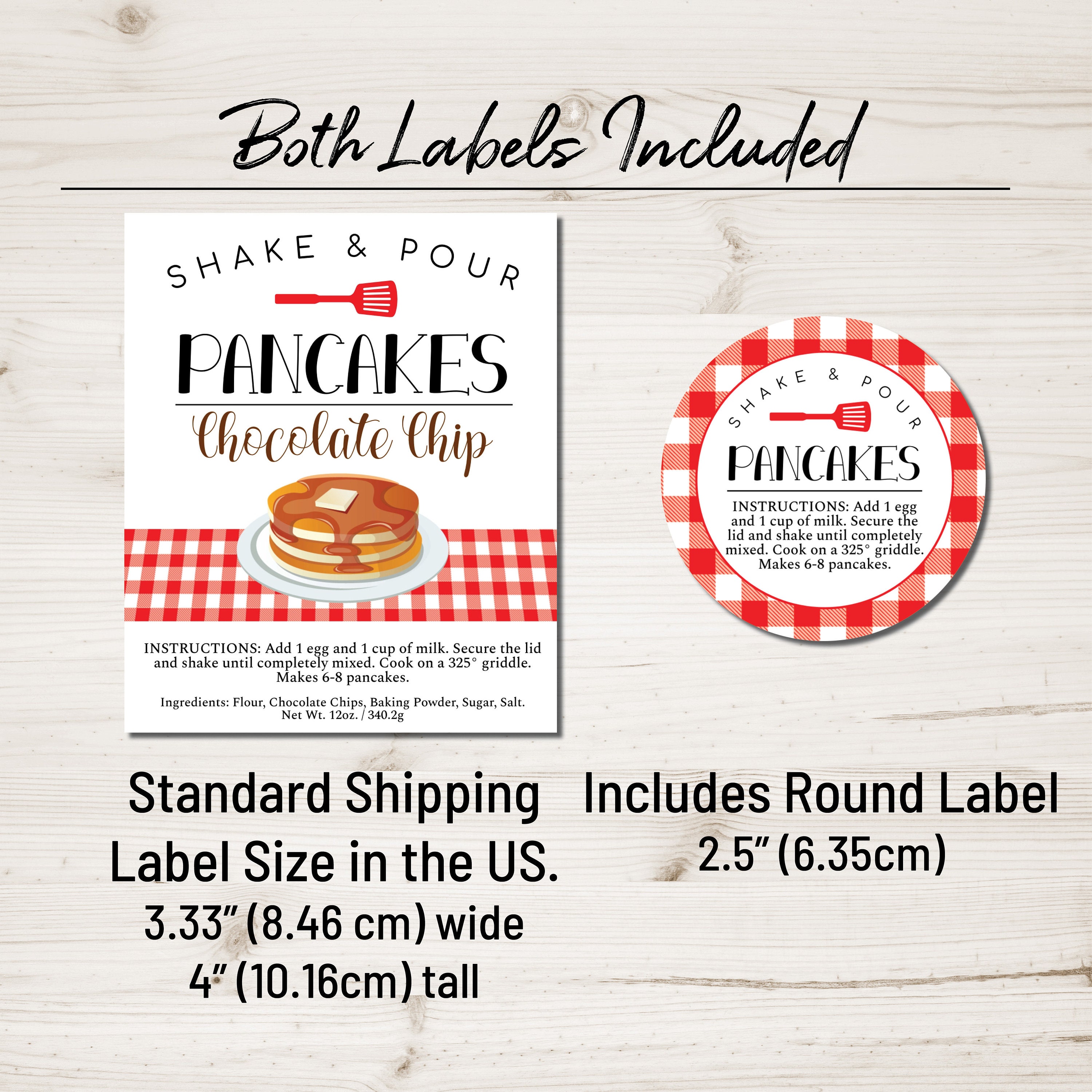 Pancake Mix Label. Shake & Pour Mason Jar Pancake Mix Label. Etsy
