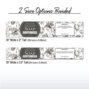 Soap Label - Etched Flowers Editable Soap Template. Cigar Band Soap Packaging. Wrap Around Labels. Personalize Online, Download & Print. image 8
