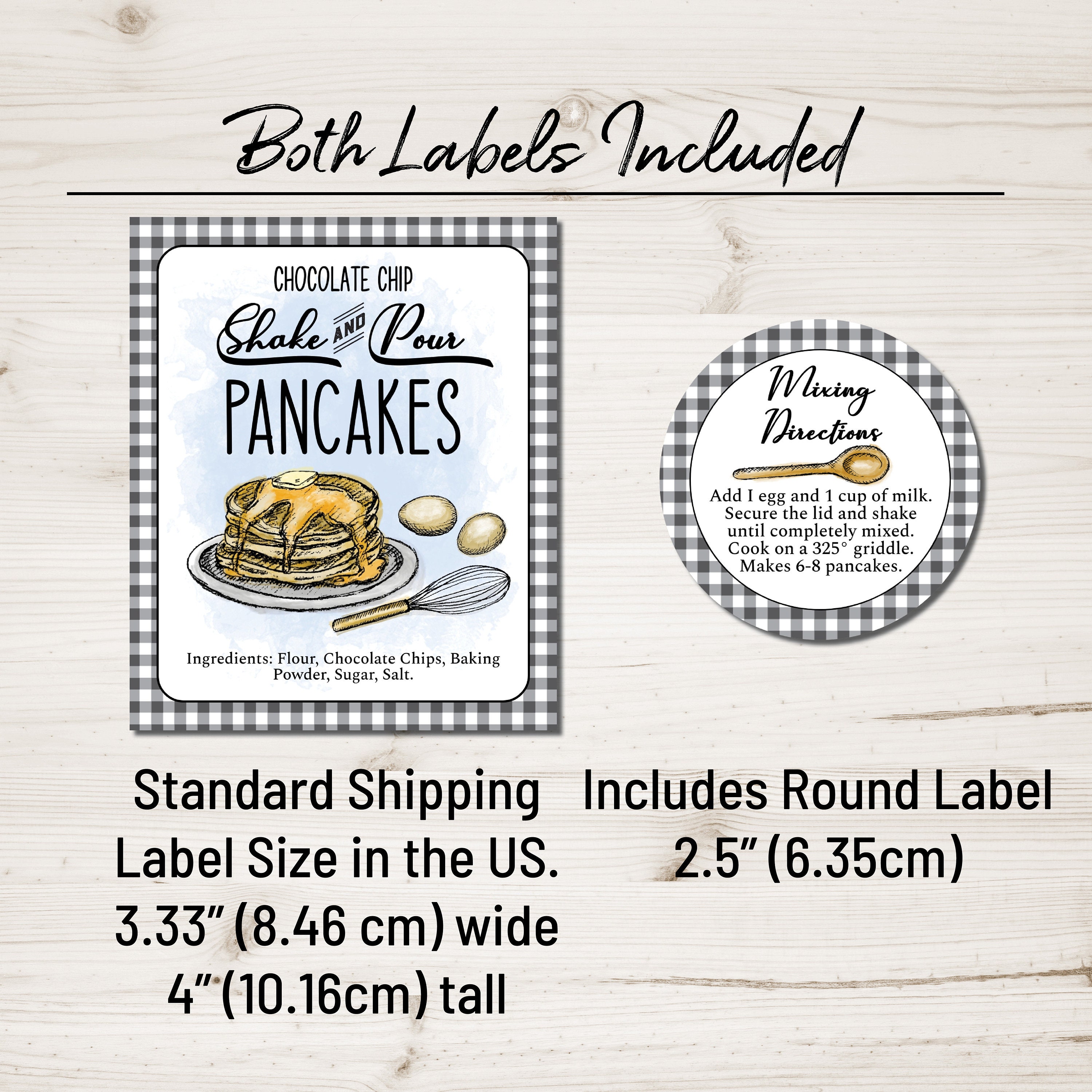 Pancake Mix Label. Shake &amp; Pour Mason Jar Pancake Mix Label. | Etsy