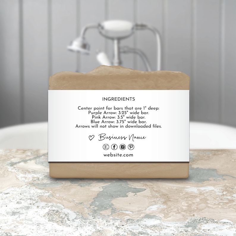 Soap Labels, Editable Soap Template for Large and Small Soaps. Printable Custom Wrap Around Label. Personalize Online, Download & Print. image 3