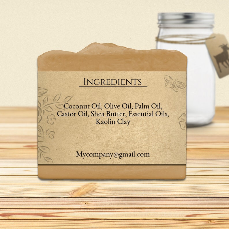 goats milk handmade soap on kraft paper label horizontal
