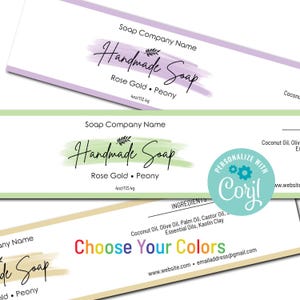 Soap Label Template, Choose Your Colors. Colorful Paint Swash Design. Soap Label Packaging. Wrap Around Labels. Edit, Download & Print.