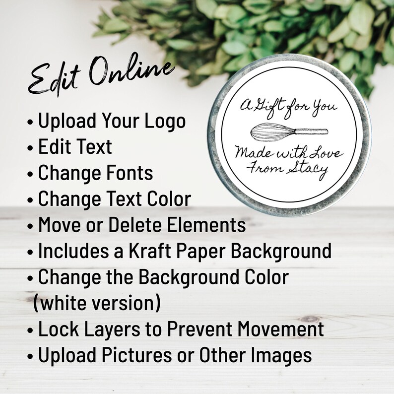 Mason Jar Cookie Mix Label. Editable Chocolate Chip Cookie, Brownie, Christmas Cookie Mason Jar Label. Customize Online, Download & Print. image 4