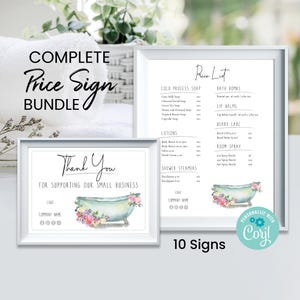 Plantilla de lista de precios para pequeñas empresas, letrero de precios, tarjeta de presentación, cartel de mesa. Letrero para tiendas minoristas, mercados agrícolas y ferias de artesanía.