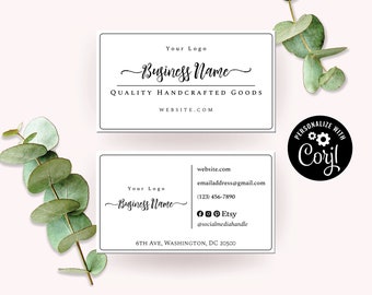 Business Card Template, Simply Natural Small Business Card Design. Kraft Printable Business, Company Cards. Edit Online, Download + Print.