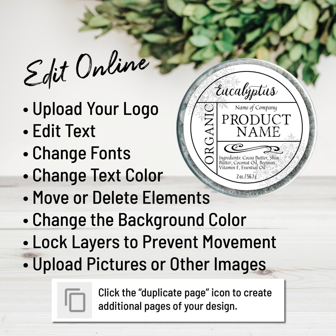 Product Sticker Format Editable Circle Label Template, Apothecary Custom Digital Product ...