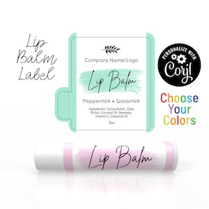 Lip Balm Label - Paint Swash. Choose Your Background Colors. Edit, Personalize, Customize in Corjl, then Download & Print. Chapstick Label.