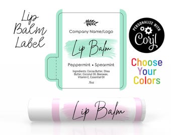 Lip Balm Label - Paint Swash. Choose Your Background Colors. Edit, Personalize, Customize in Corjl, then Download & Print. Chapstick Label.