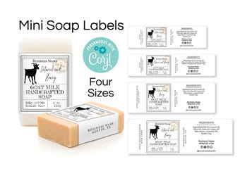 Mini Goat Milk Soap Label Template. Sample, Guest, Hotel Soap Labels with Custom Design. Printable Wrap Around Label. Edit Online & Download