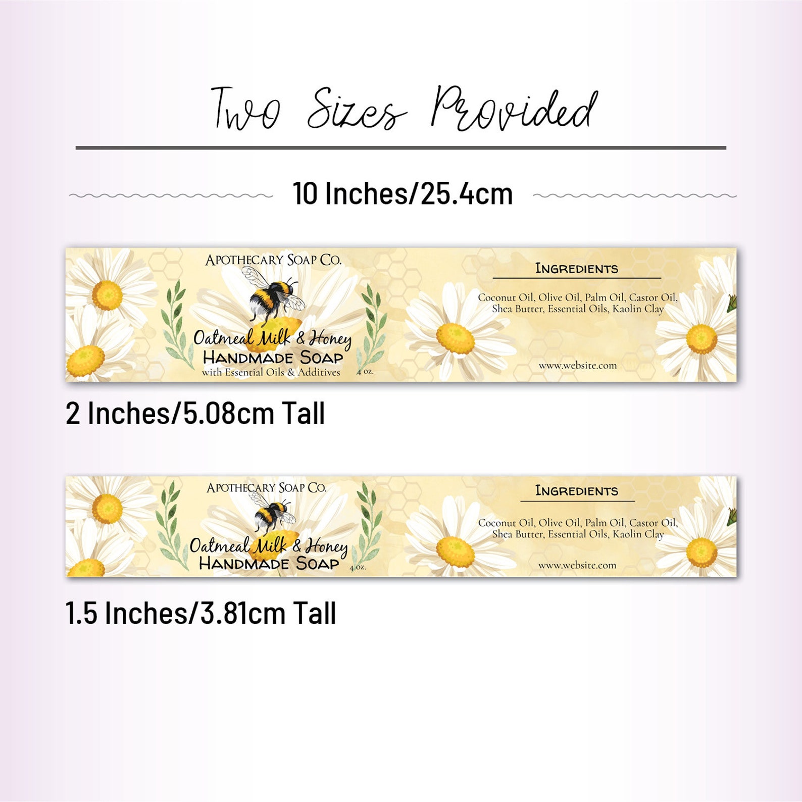Bumblebee Soap Label Template. Printable Wrap Around Labels. Editable ...