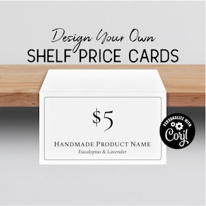Price Tag, Table Tent Card Template, Shelf Price Card Template. Editable Small Business Place Cards for Farmer&#39;s Market, Art Shows, Displays