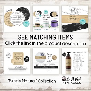 Editable Printable Product Tag Template, Simply Natural Tags for Handmade Items, Stockings ...