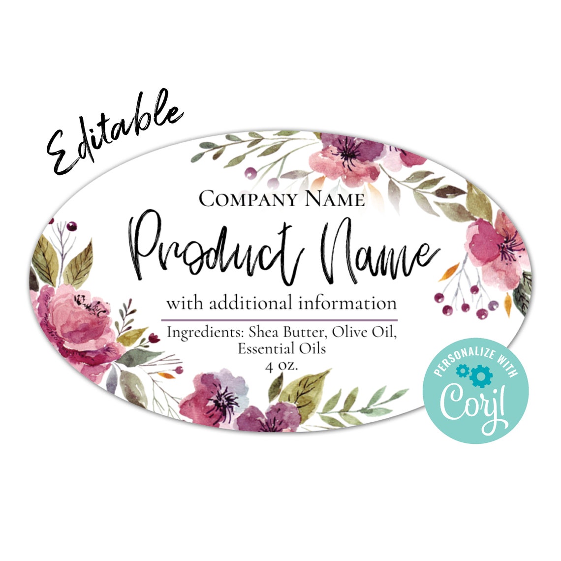 Editable Oval Labels for Jars Bottles Tins Homemade | Etsy