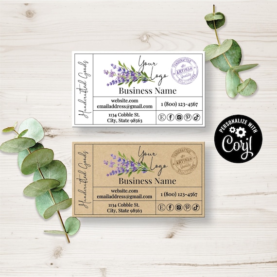 Business Card Template, Garden Stamp Small Business Card, Kraft Design. Printable Business, Company Cards. Edit Online, Download + Print.