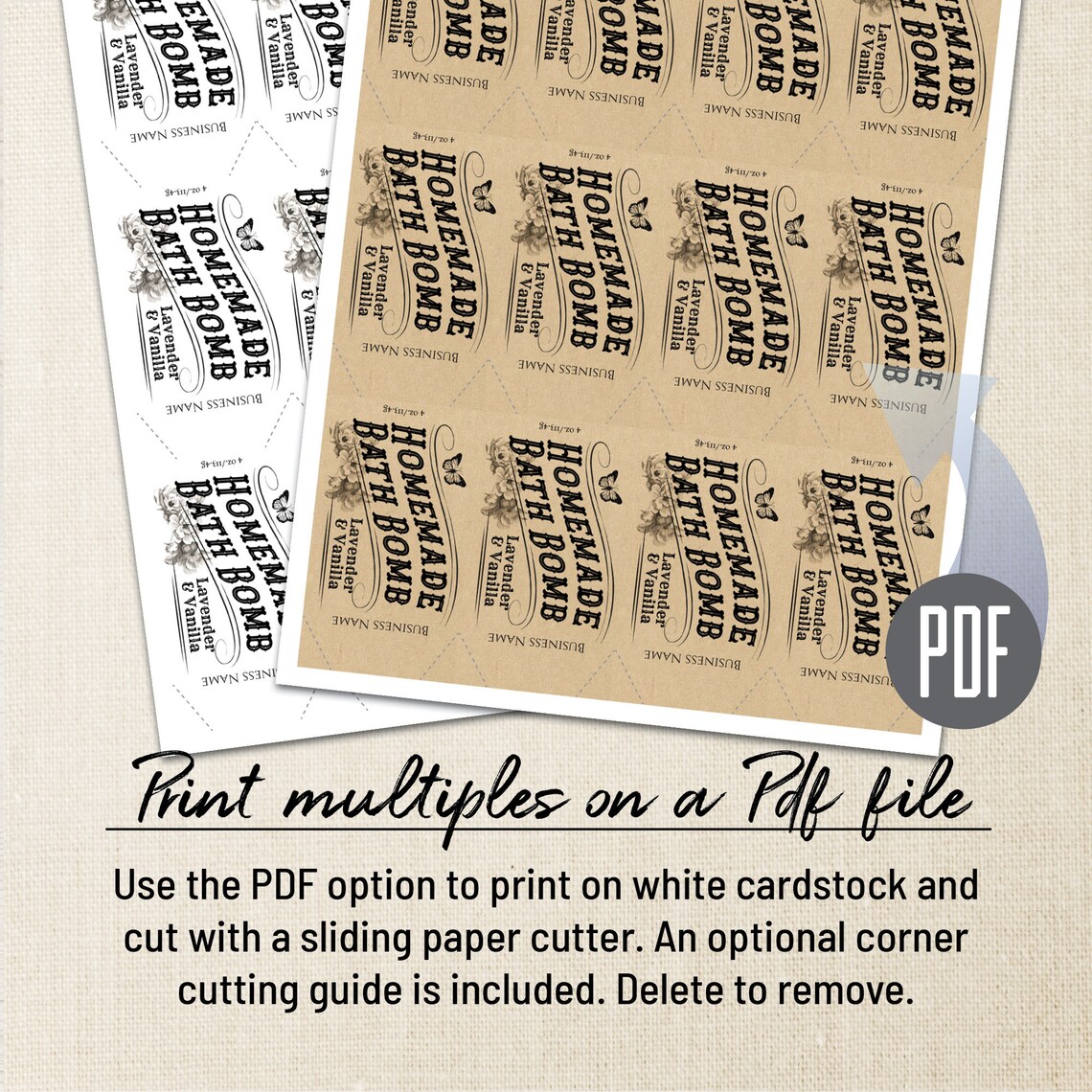 Bath Bomb Label Editable Printable Tag Template for Bath | Etsy