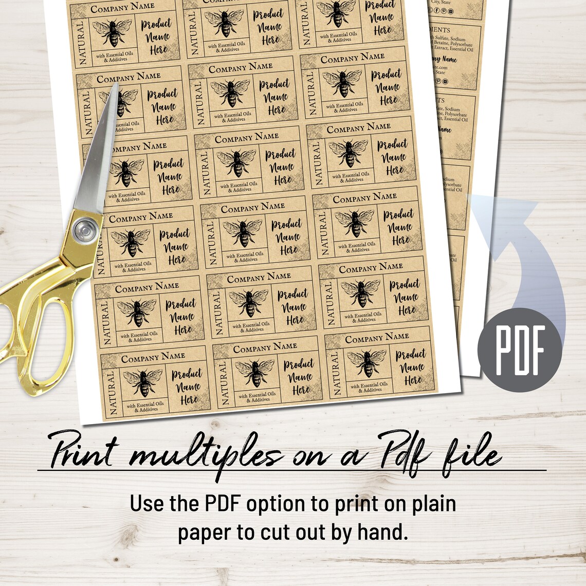 Small Jar Label Front & Back Editable Label Template Etsy