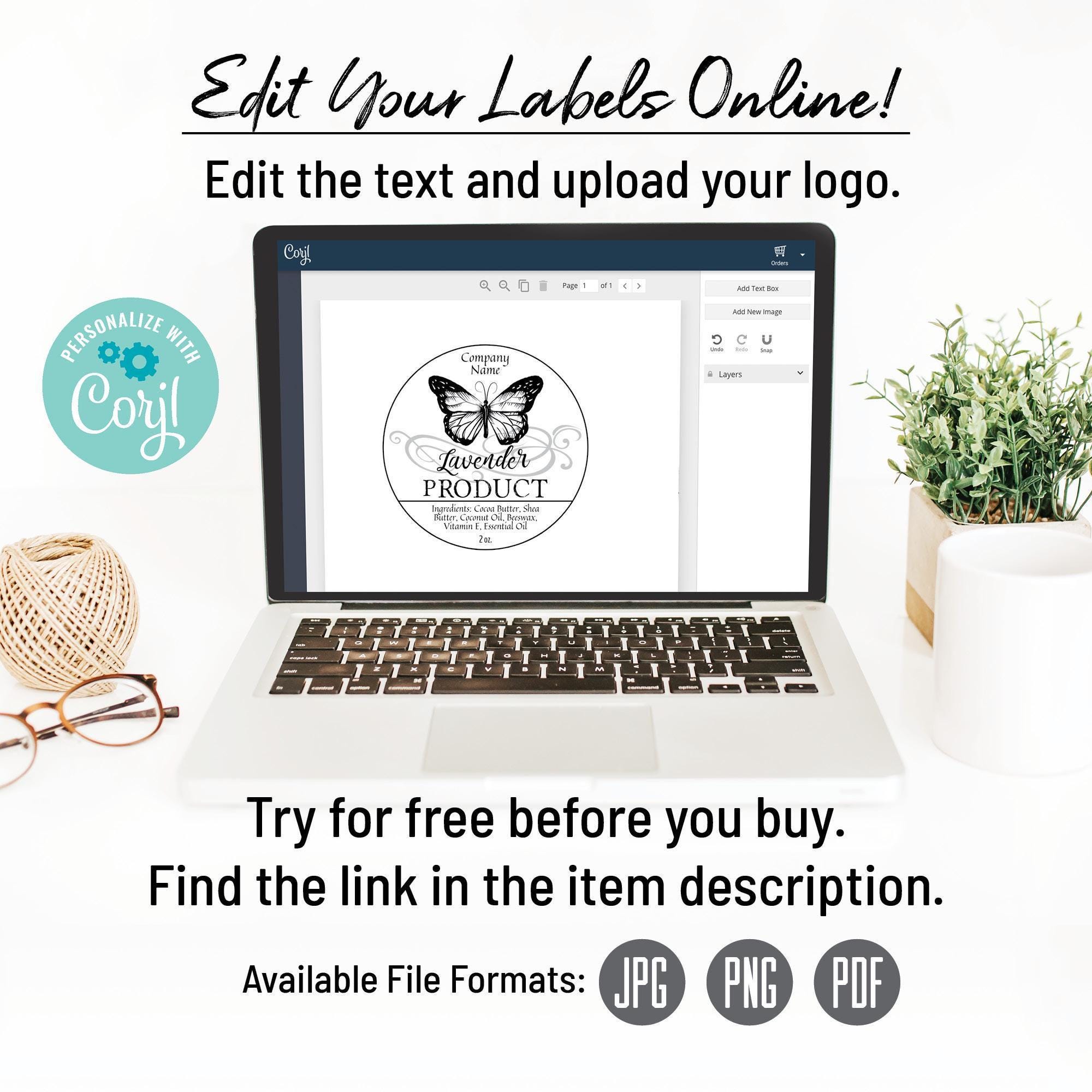 Apothecary Bee + Butterfly Round Label. Edit Product Label Online ...