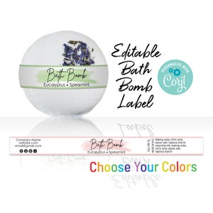 Paint Swash Editable Bath Bomb Label Template. Printable 2" & 3" Round Bath Bomb Packaging. Personalize Label Design Online, Download, Print