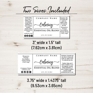 Essential Oil Bottle Label Template, Simply Natural. 10ml 15 Ml ...