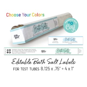 Editable Bath Salt Label Template, Painted Swash. Printable Labels for Test Tubes. Personalize Label Design Online. Download & Print.