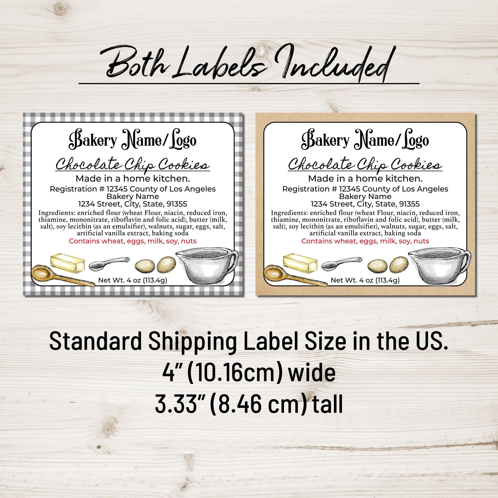 Food Labelling Cake Example Cottage Law Bakery, Food Label, Home Bakery Box Label Template ...