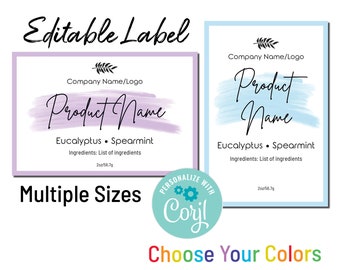 Labels for Handmade Items, Product Label Template, Painted Swash, Personalize Online, Download & Print. Labels for Jars, Bottles, Clothing.