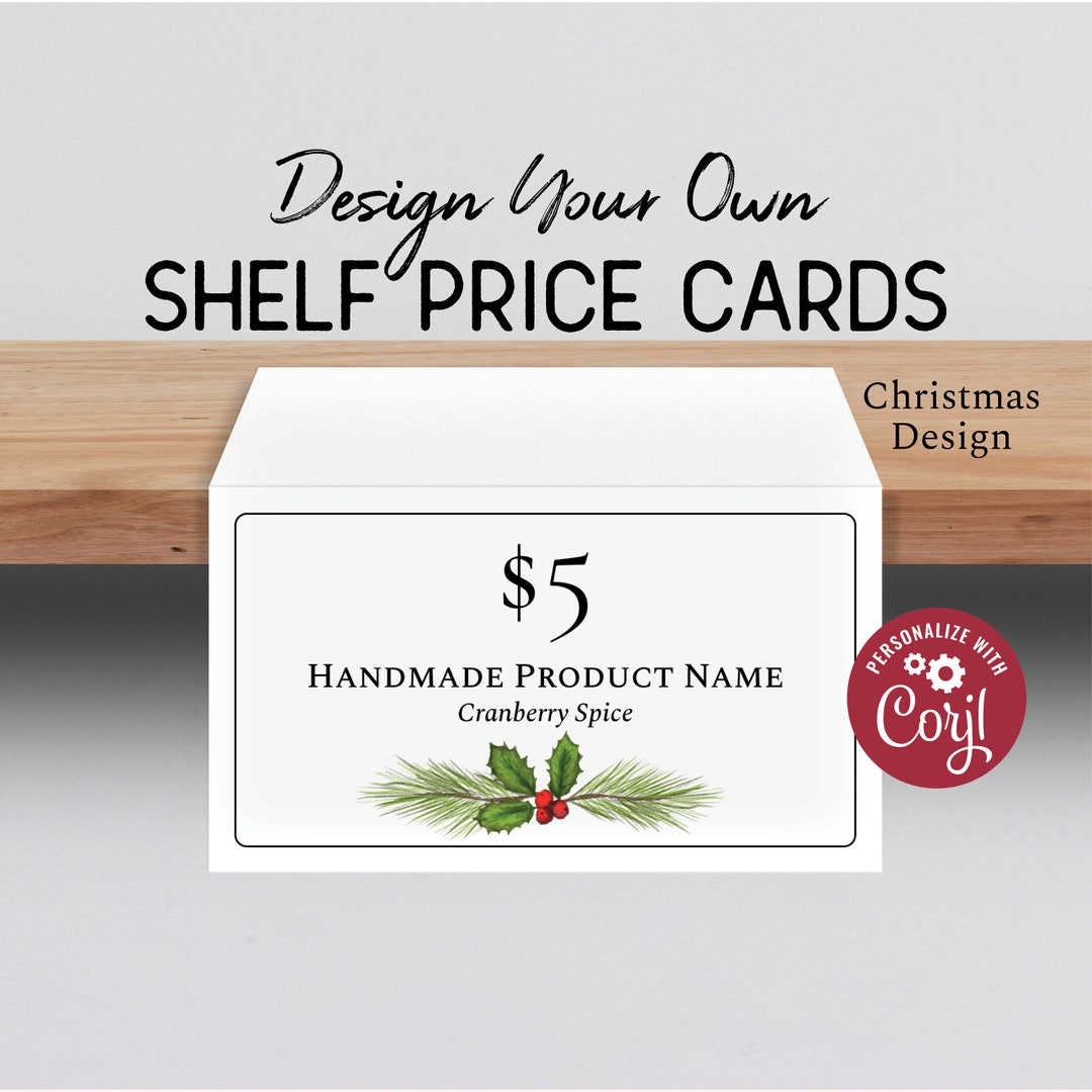 Christmas Price Tag, Table Tent Card Template, Shelf Price Card ...